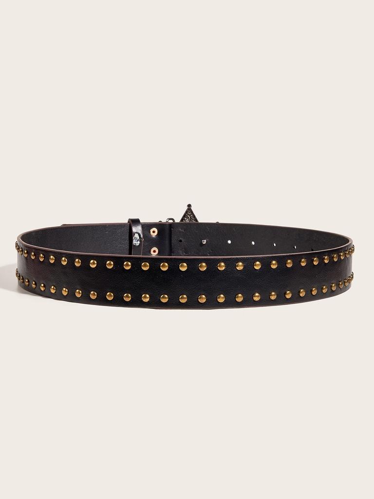 Punk Style Wide Leather Waist Belt for Women's Jeans