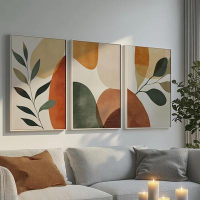 Vintage Canvas Posters Neutral Abstract Shapes Earth-Toned Wall Art Rustic Decor Terra Cotta Prints Living Room Decoration Gifts