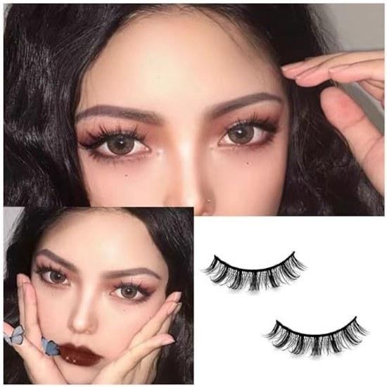 False eyelashes upper lashes 5 pairs natural black axis soft core ultra-lightweight handmade reusable light makeup everyday makeup.
