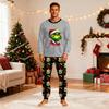 Juleprint Familie Matchende Pyjamasæt med Rund Hals Langærmet Top og Lange Bukser