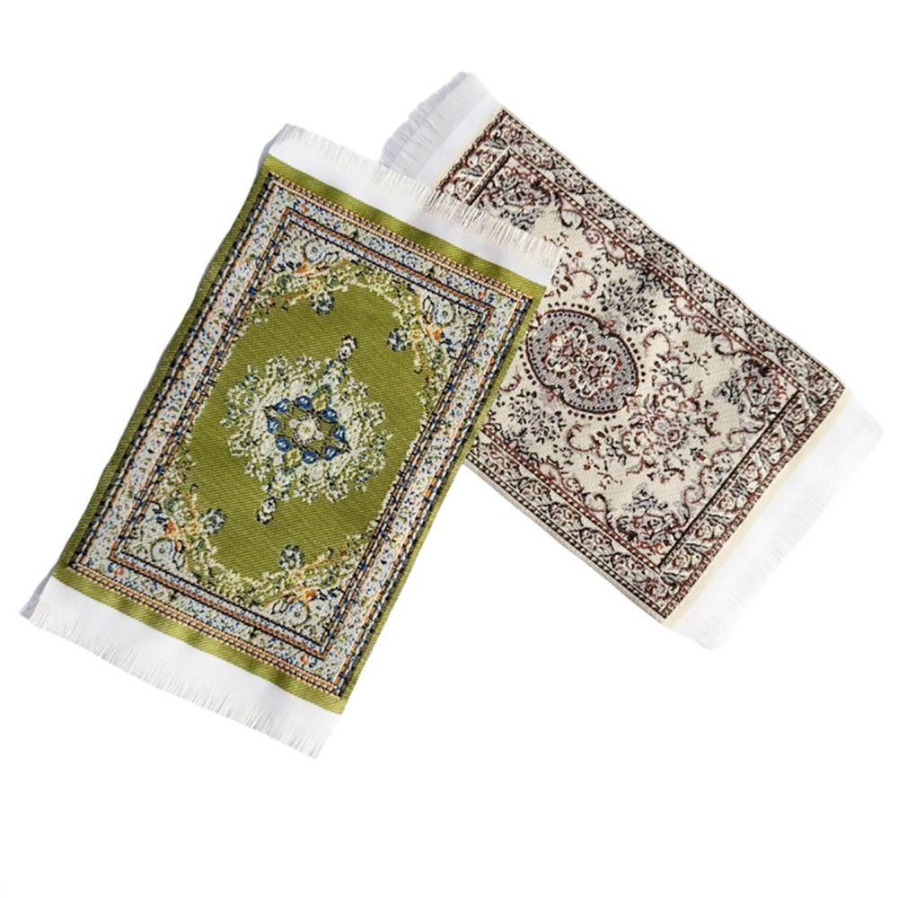 Floral Pattern Doll Dollhouse Rug Multicolor Miniature Weaving Mat Mini Floor Coverings Dollhouse