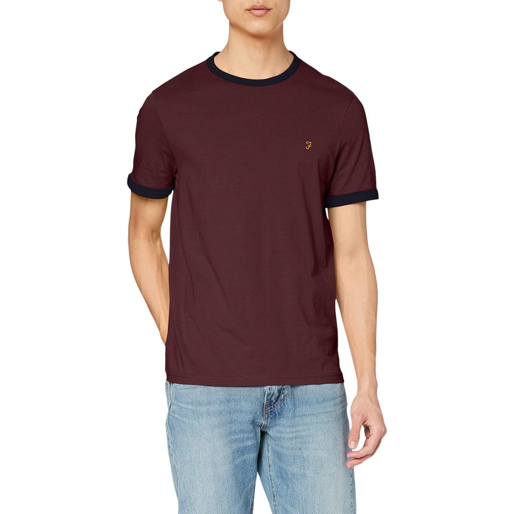 Farah Mens Ringer Embroidered T-Shirt