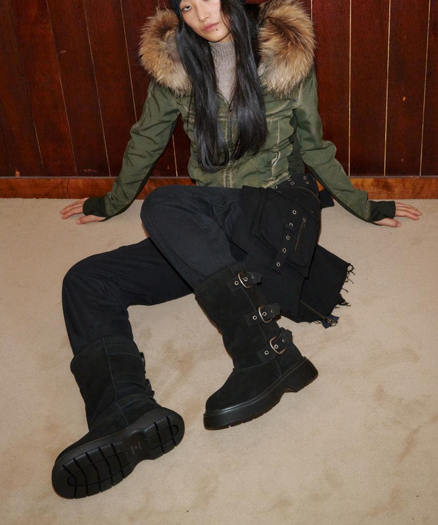 Khiho Portrel Fur Boots Black