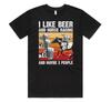 I Like Beer And Horse Racing And 3 People T-shirt Tee Funny Dad Joke Jockey