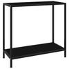 Console Table Black 80 X 35 X 75 Cm Tempered Glass