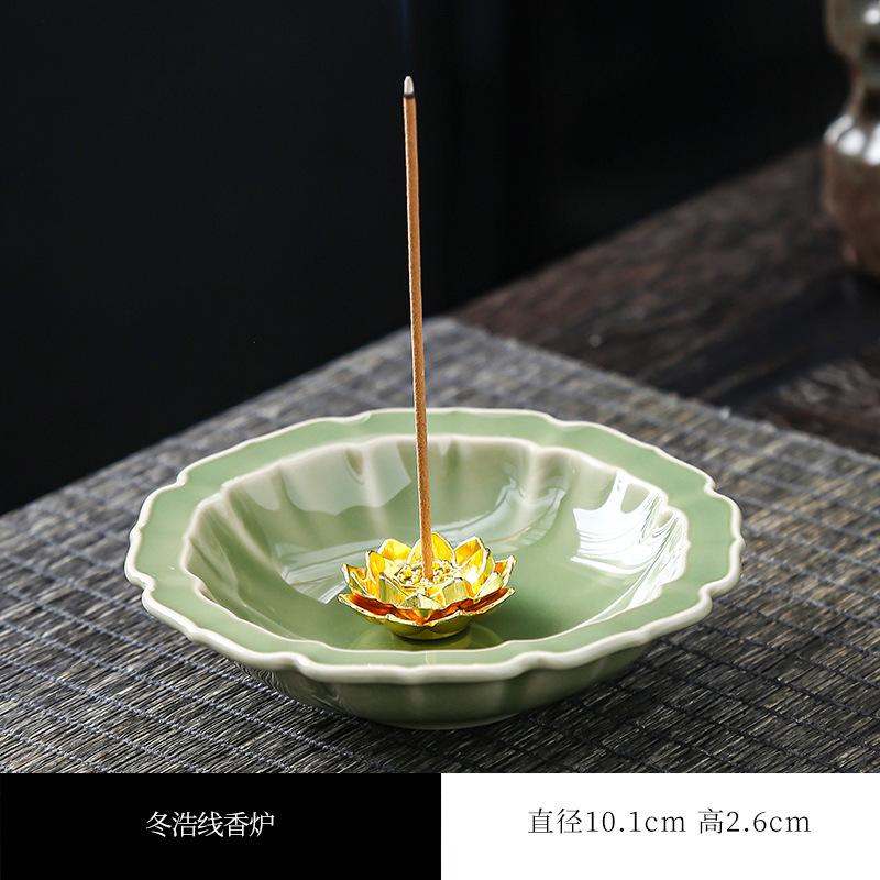 Four Seasons Flower Plate Incense Holder Handmade Mist Smoking Steamers Incense Burners Meditation Censer Buddhism Craft Gift