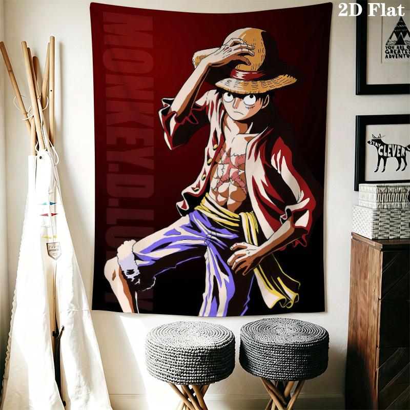One Piece Monkey D Luffy Wall Tapestry Aesthetic Wall Hanging Printed Fabric Blanket Decorative Tapestries For Bedroom Living Room Home Decor