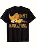 Thanksgiving Grafik-T-Shirt - Happy Thanksgiving Text & Füllhorn Ernte Desi
