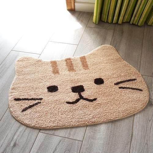 

VIKAMA Children s Cute Cartoon Cat Face Modeling Soft Absorbent Foot Cushion Cat Head Machine Washable Mat Bathroom Home Decor 40X60CM (1.3X2FT