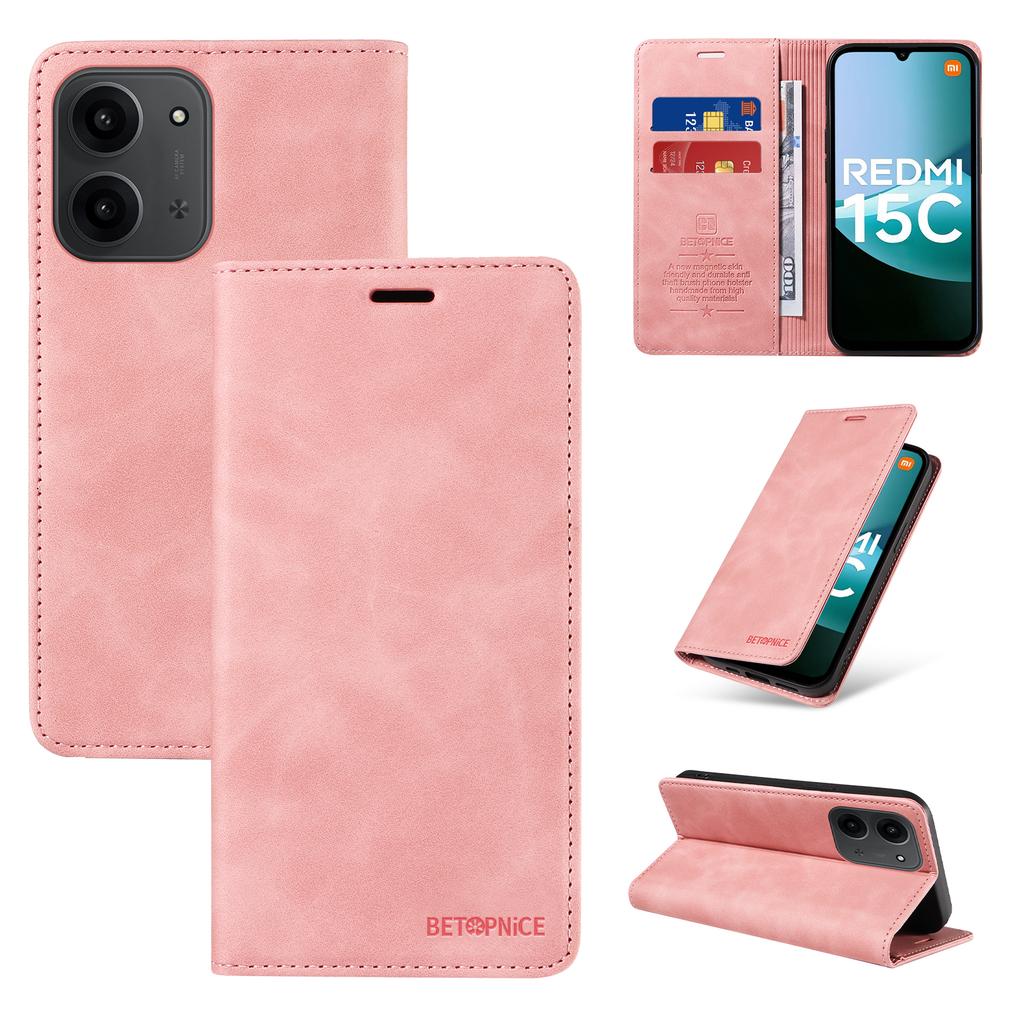 For Xiaomi Redmi 15C 5G/15C 4G (173mm) Case BETOPNICE Magnetic Closure RFID Blocking Wallet Stand Leather Phone Cover