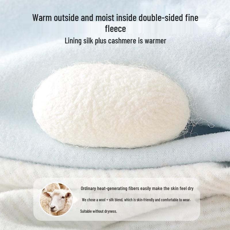 Męski Młodzieżowy Kaszmirowo-Jedwabny Zestaw Bielizny Termicznej