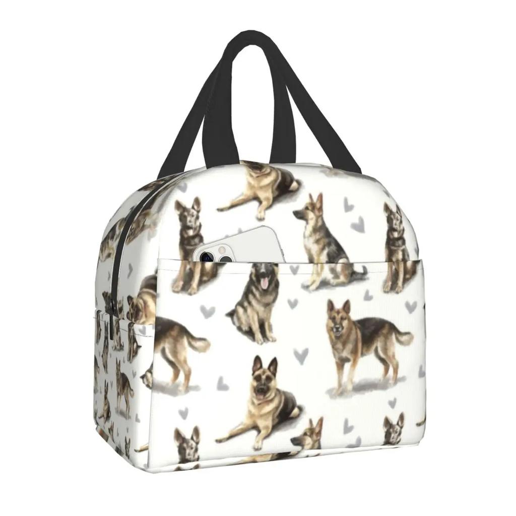 Chihuahuas Valentines Thermal Insulated Lunch Bags Women Cute Dog Puppy Portable Lunch Tote for Work School Travel Food Box