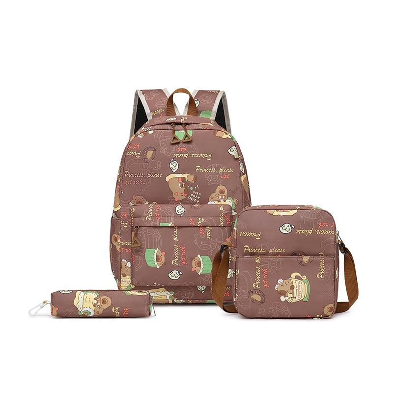 New schoolbag female multi-functional primary and secondary school students cute versatile three-piece combination backpack