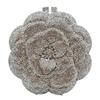 Handmade Rhinestone Floral Evening Clutch - Three-dimensional Design for Weddings & Banquets