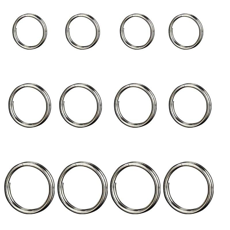 

[GEJ-Tech] Made of titanium small double ring Round press lightweight key ring (Titanium primary color 10mm 4 pieces + 12mm 4 pieces + 14mm 4 pieces