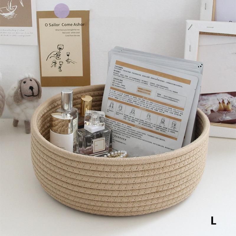 Round Desktop Storage Baskets Jewelry Key Remote Control Organizer Dormitory Bedroom Desk Toy Cosmetic Book Pen Boxes
