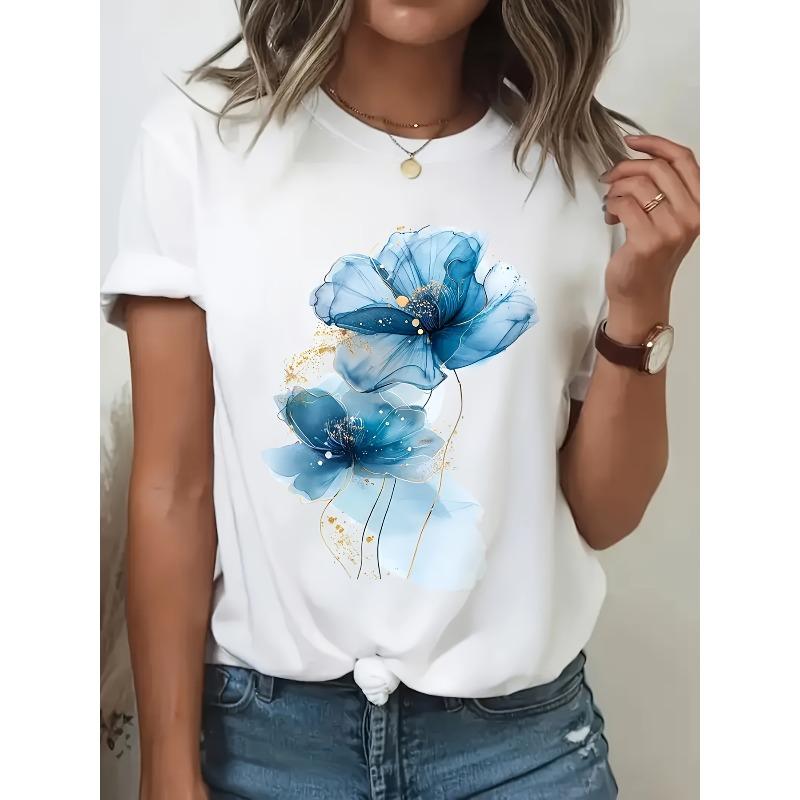 

European sizes Spring and Summer Casual Short Sleeve T-Shirt, Women s 4XL