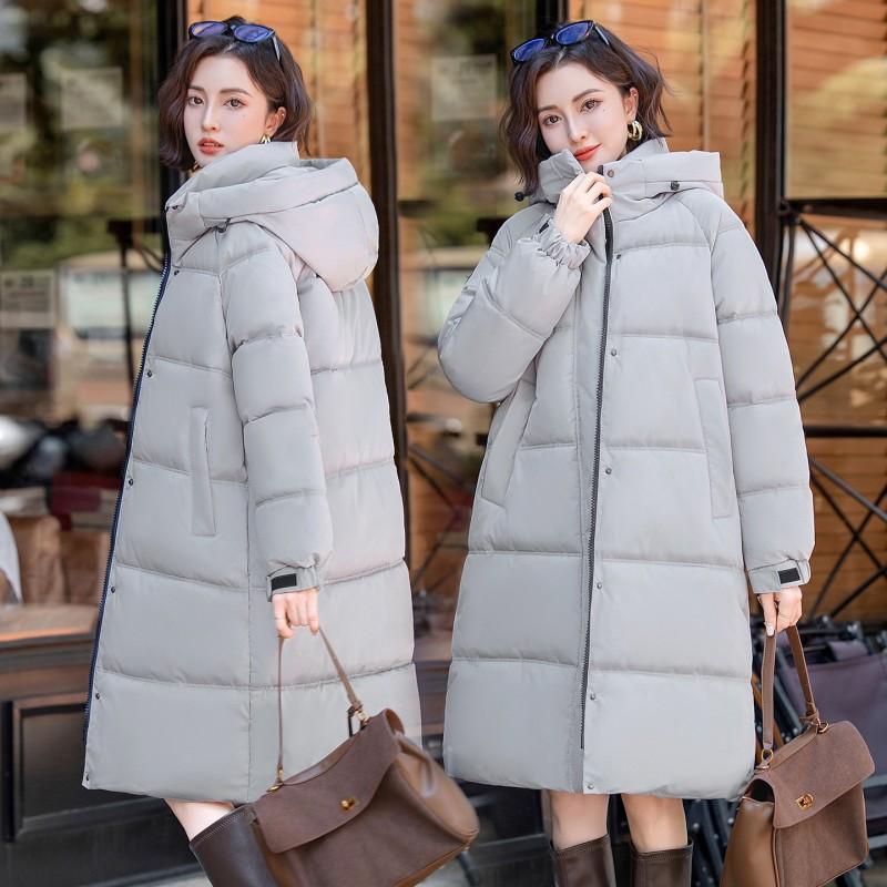 2026 Winter Warm Thick Mid-Length Hooded Cotton Puffer Jacket Unisex Loose Fit Men Women