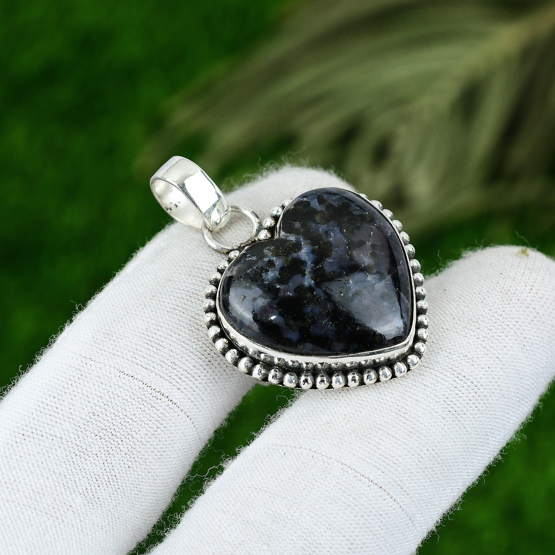 

Натуральный мистический камень Мерлинит Ювелирное изделие Подвеска из стерлингового серебра 925 пробы для женщин