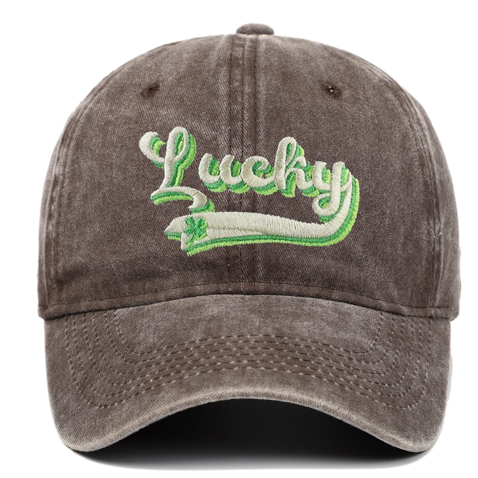 улица. Бейсболка с эффектом потертости на День святого Патрика - Унисекс мягкая шляпа Adjustable кофейный