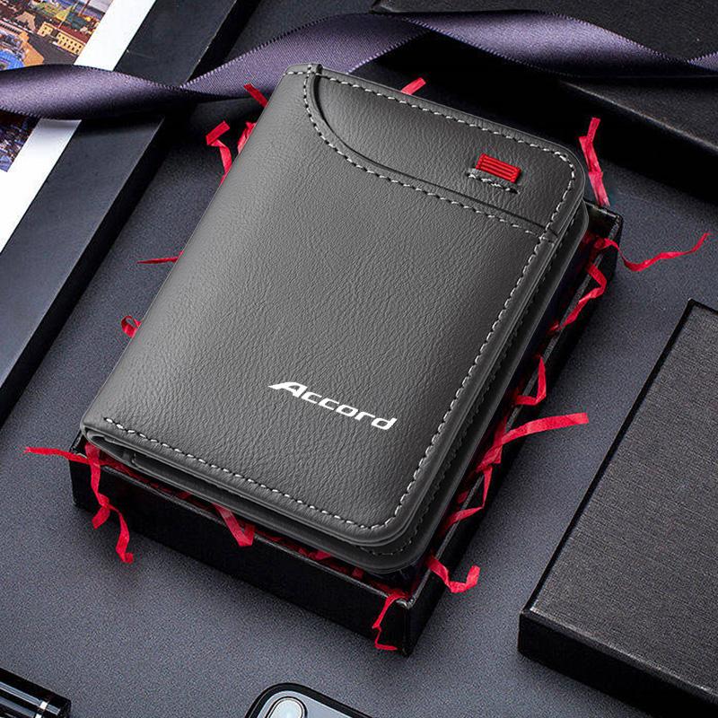 New Leather Car Badge Wallet Credit Card Driver's License Purse For Honda Civic FIT Accord CRV 5th City CRZ CRX Jazz HRV Odyssey LK6