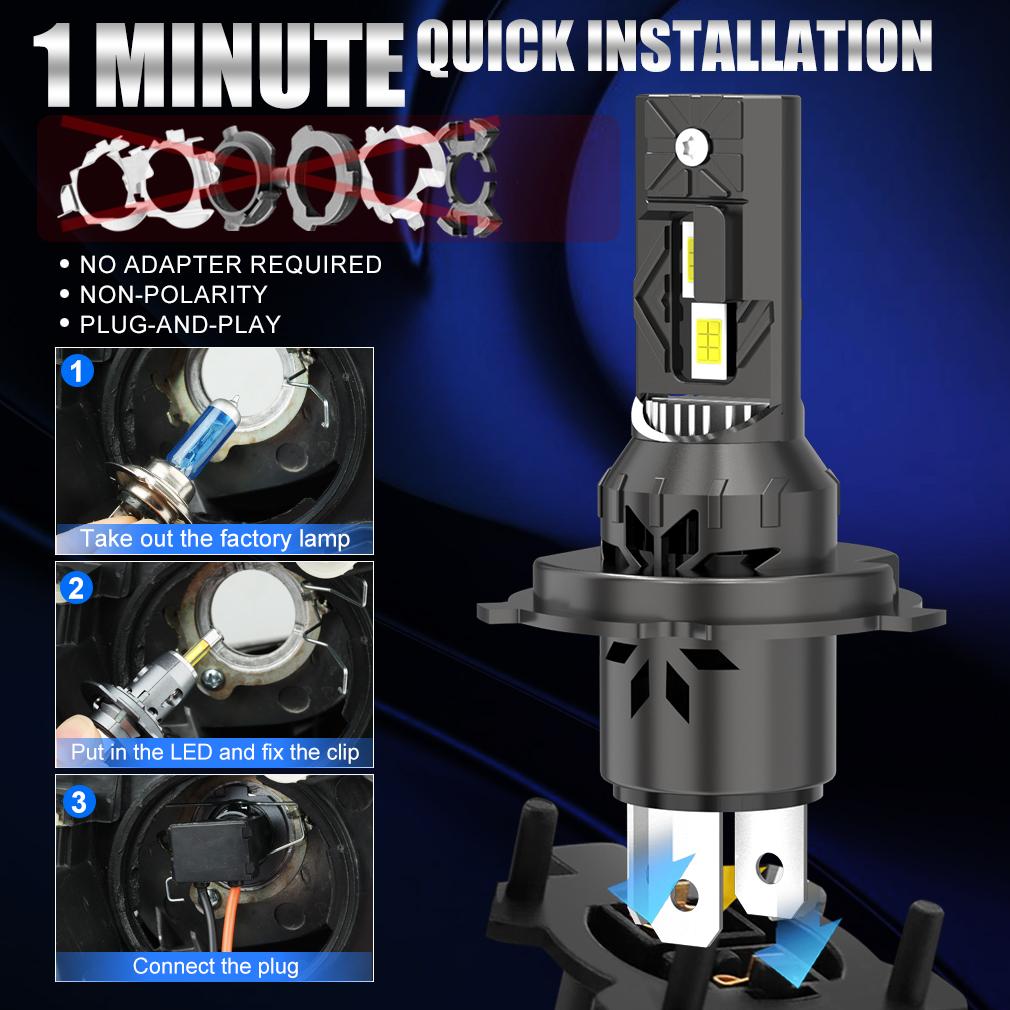 H7 H4 LED Car Headlight Bulbs H1 H3 H11 HB3 9005 HB4 9006 Canbus Auto Lamps with Fan Turbo Led Automobile 6000K 12V