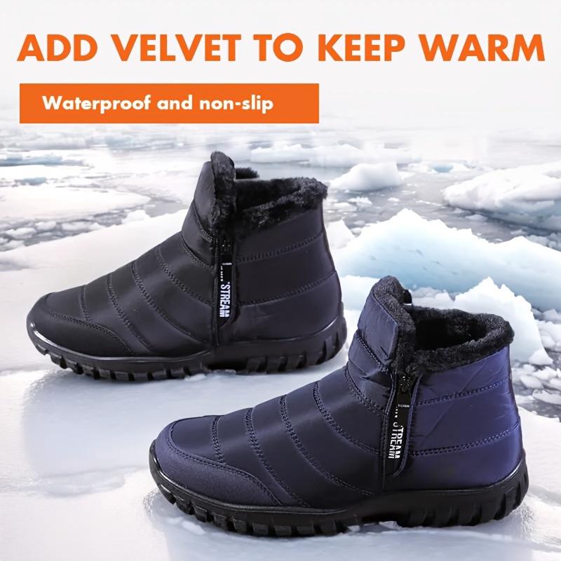 Men's shoes, men's sports shoes, winter zipper snow ankle boots, men's casual shoes, waterproof snow boots, free shoes