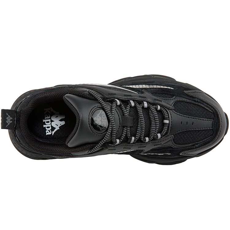 Kappa Fabric Retro Thick Sole Wear-Resistant Low-Top Casual Shoes Unisex sneaker Black K0BZ5MC50-990
