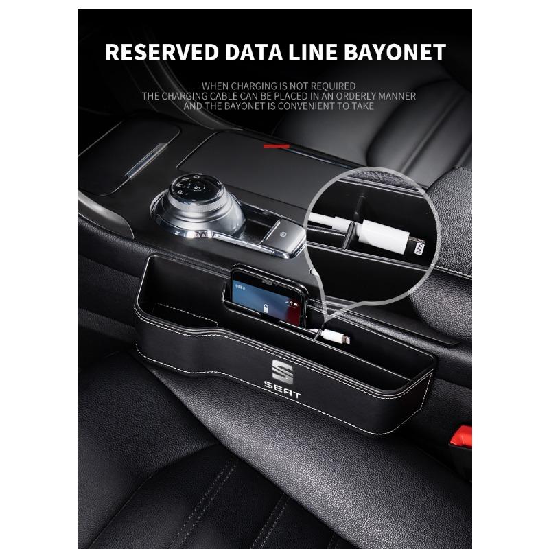 2Pcs Car Seat Organizer Seat Crevice Storage Box Multifunction Goods For SEAT Arona Leon MK1 MK2 MK3 Leon Ibiza 6l 6j Altea Alhambra