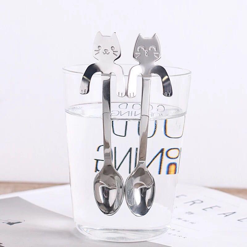 Creative Stainless Steel Cat Spoon - Cartoon Coffee & Stirring Spoon