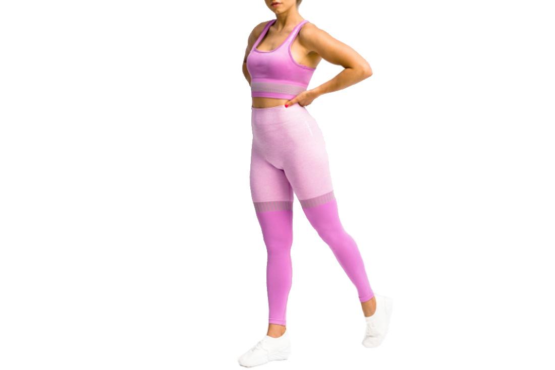 GymHero Leggins Stripes, Leggings violets femme L violet