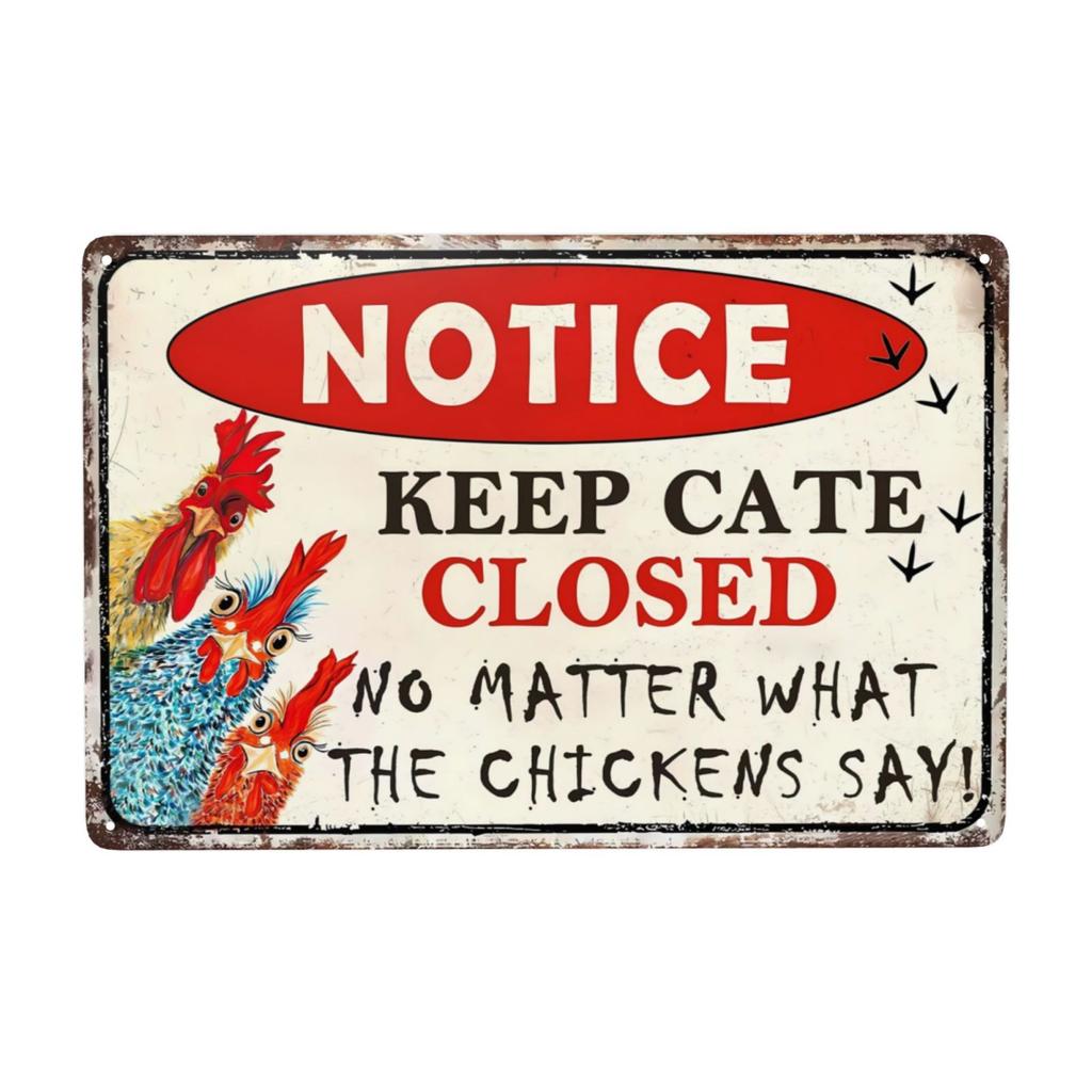 1pc, Vintage Metal Sign Chicken Stop Staring At My Cock Farmhouse Sign Chicken Coop Decor for Home, Farm & Kitchen 8x12 Inch