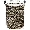 1pc Laundry Basket, Chic Leopard Print Pattern Dirty Clothes Hamper, Collapsible Fabric Organizer with Sturdy Handles, Casual Style Storage Bin for Ho