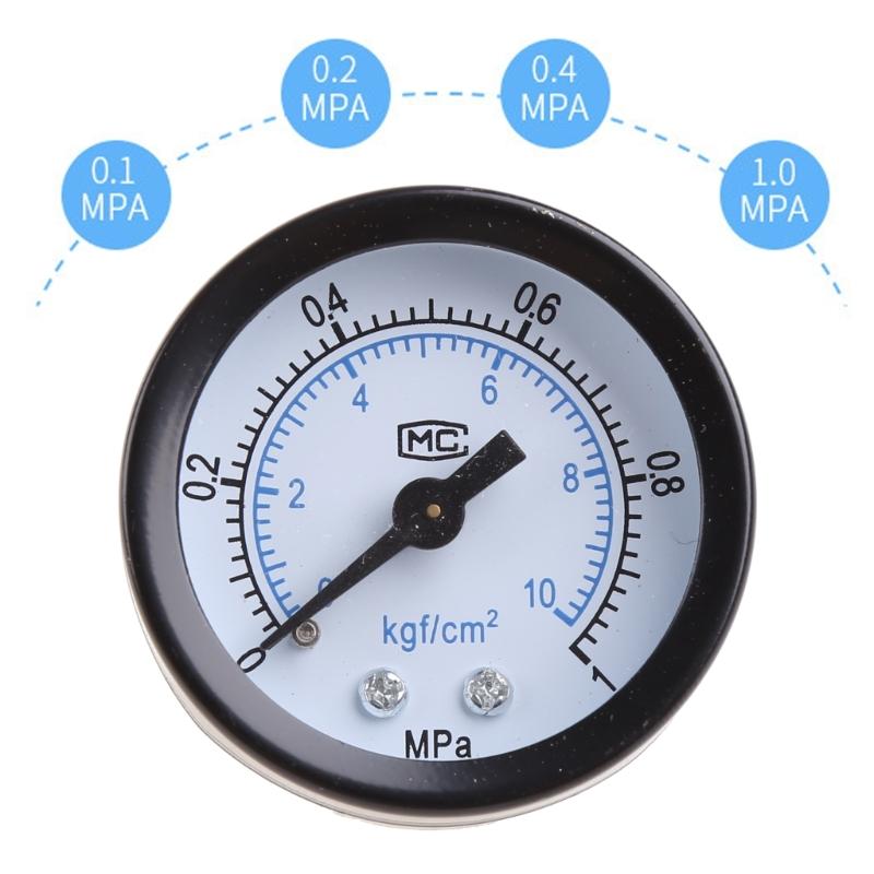 Upgraded Pressure Gauge 1/8" Thread Pressure Gauge Mini Pressure Gauge Iron for Shell & Aluminum Thread Shatter-proof Ga