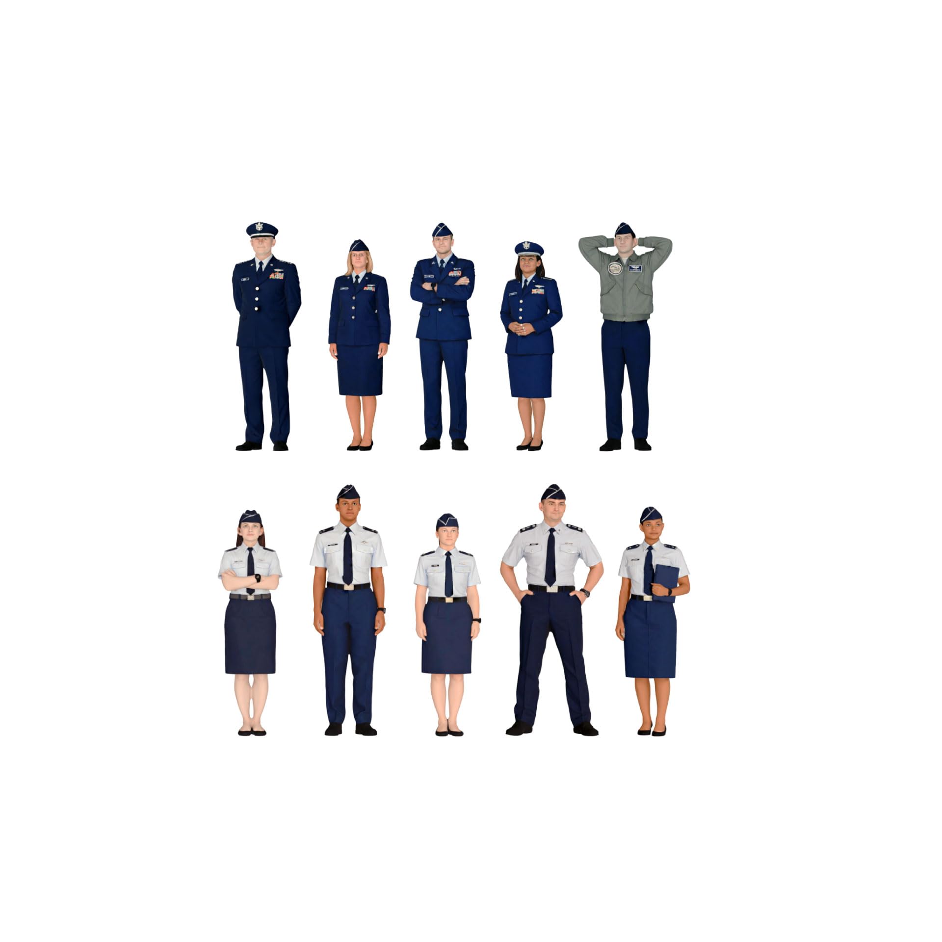 

figreal 1144 масштаб США. Воздушные силы (1) UF10 Набор из 10 предварительно окрашенных фигурок (144-00017-UF10)