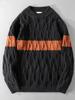 Contrasting Colored Sporty Trendy Casual Pullover Sweater for Men's Retro Loose Versatile Trendy
