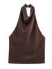 Sophisticated 2025 Summer Silk Satin Halter Neck Top – European & American Style