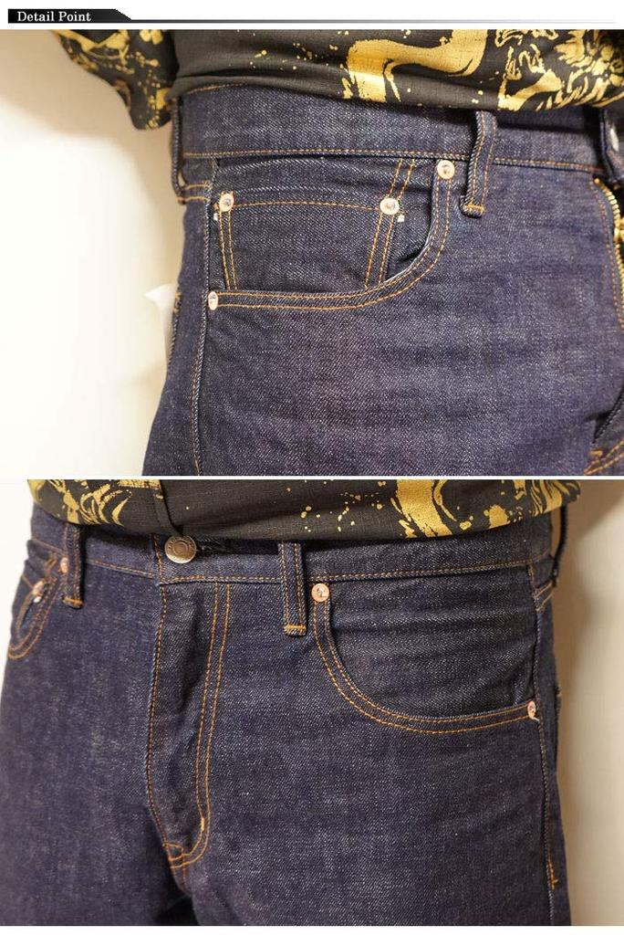 Kojima Jeans KOJIMA GENES 15oz Selvedge Piped Wide Straight Jeans Denim Made In Japan One Wash Men's RNB-102WW-Denim-34