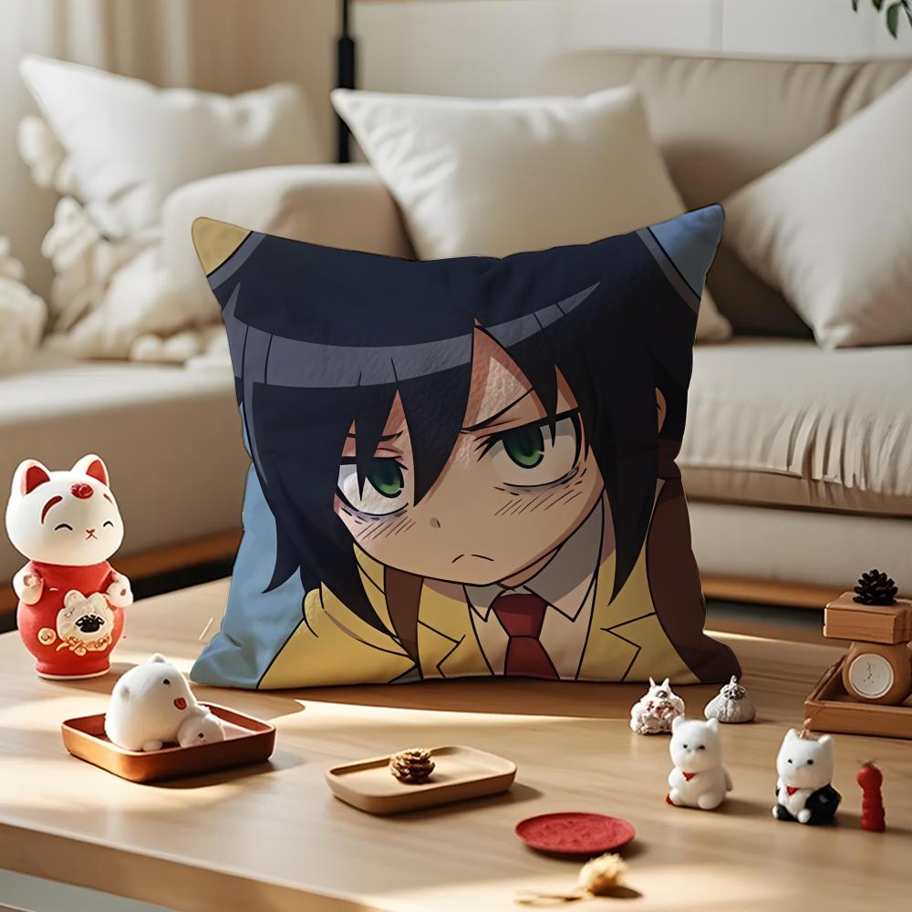 K-Kuroki T-Tomoko Pillow Case Anti-dustmite Pillowcase Invisible Zipper Silky Short Plush Sofa Cushion Cover