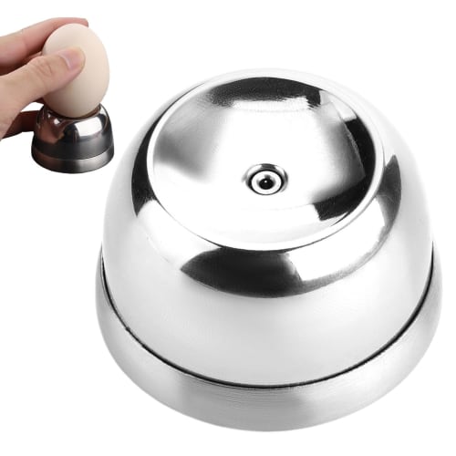 

This handy stainless steel egg piercer cutter makes it easy to pierce eggs, peels them cleanly, and preserves their flavor. Perfect for breakfast or c