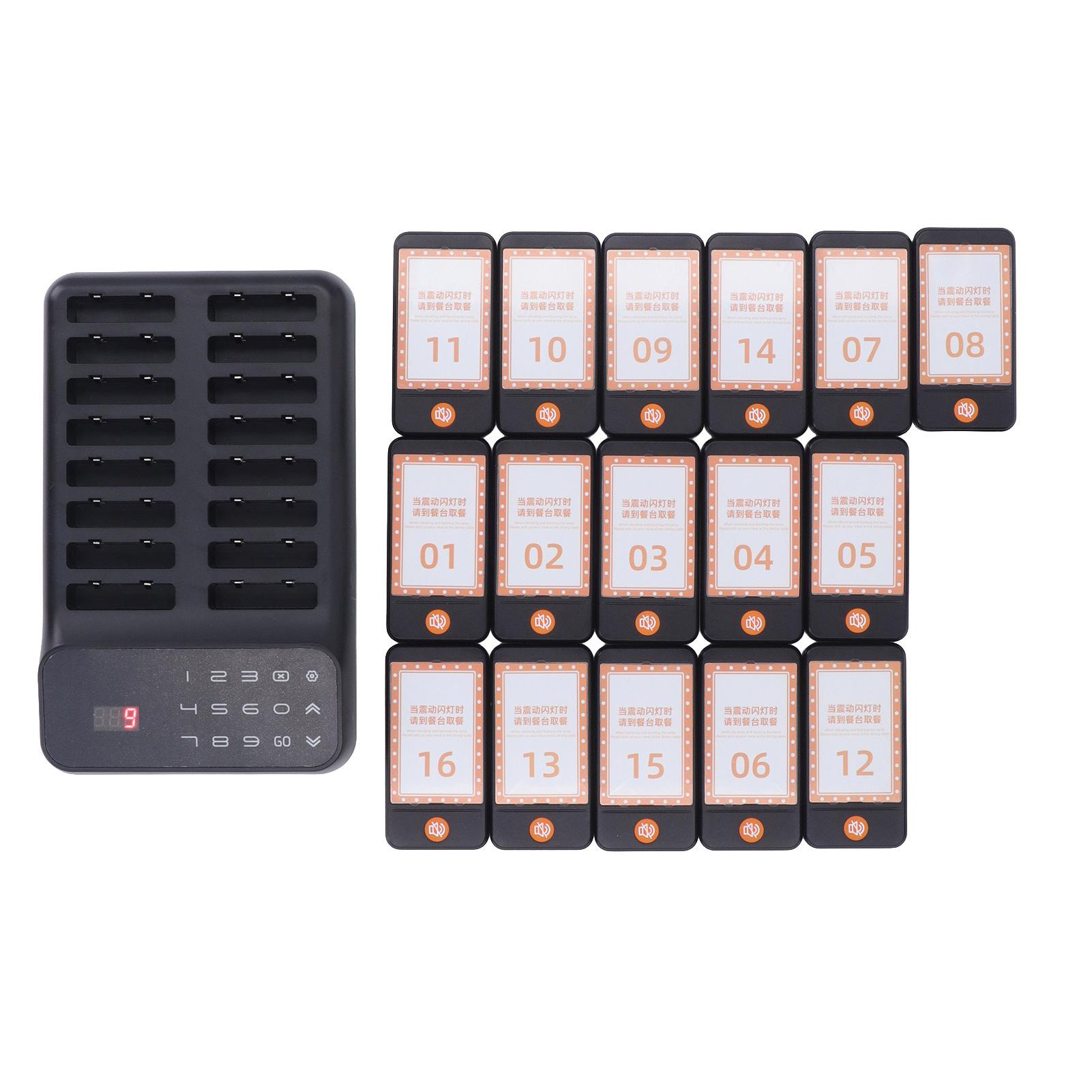 P60 Restaurant Pager System Wireless Calling Queuing System Restaurant Waiting Buzzers Vibration 16 Guest Pagers US