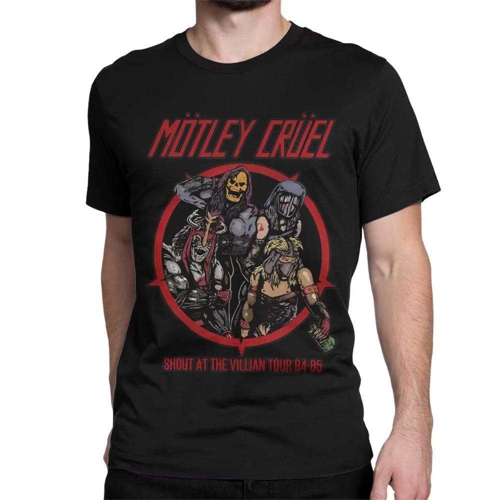 Men Women Motleys Girls Music Cotton T Shirt Crue Metal Band Cotton Clothes Leisure Short Sleeve Round Collar Tees Gift T-Shirts