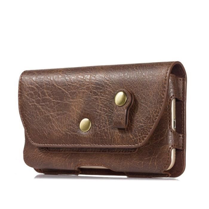 Étui De Téléphone - BLU - STUDIO G2 HD - Cuir - Marron - Fermeture Magnétique