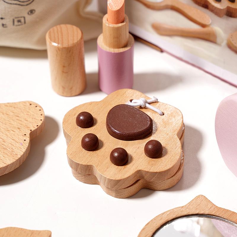 Children'S Early Education Wooden Playhouse Princess Cosmetic Bag Set Simulated Cosmetics Dresser Girl Educational Toys