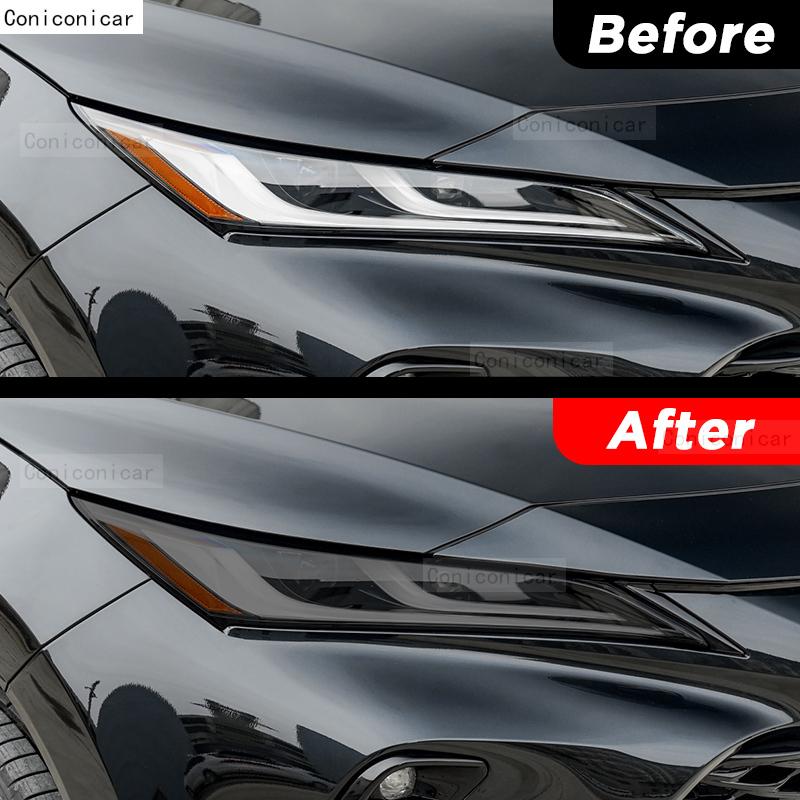 Car Headlight Protection Smoked Black Tint Anti-Scratch Protective Film TPU Stickers For TOYOTA VENZA - Accessories