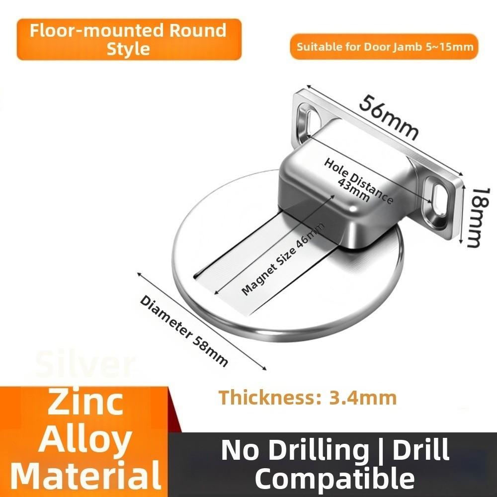 New No-drill Door Catch Floor-mounted Silent Magnetic Anti-collision Door Catcher Concealed Door Top