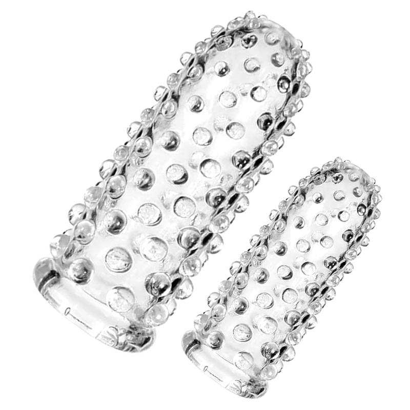 2pcs Finger Cots Finger Sleeve Finger Vagina Clitoral Nipple G-Spot Stimulator Accessories Anal Sex Toys for Women for Couple