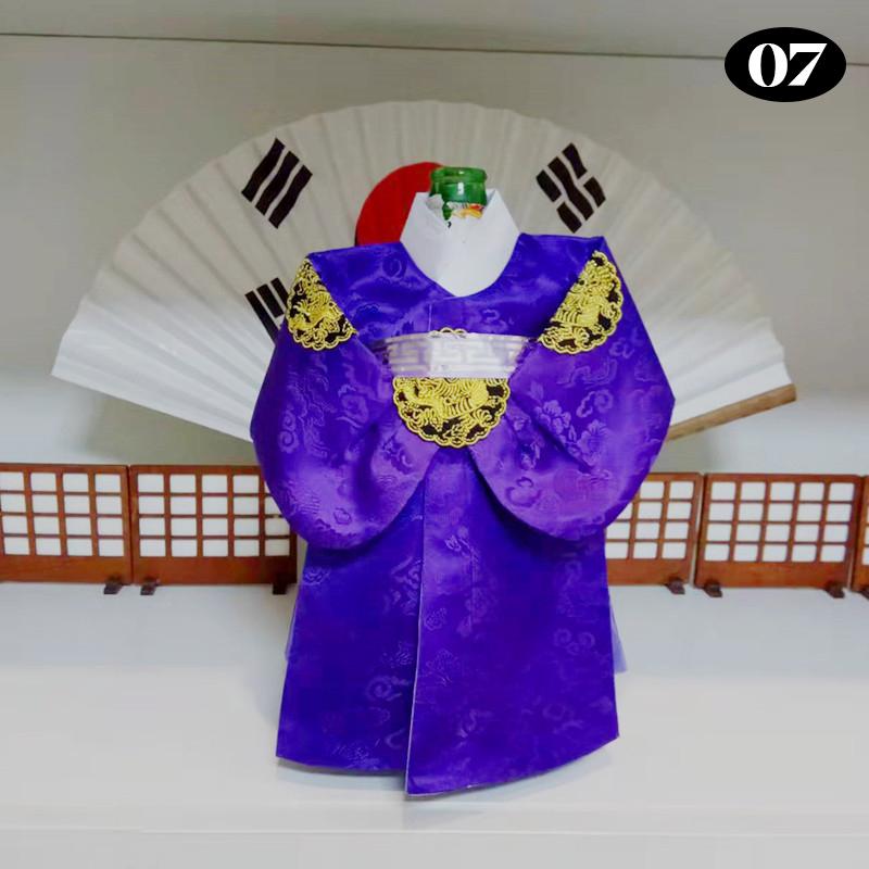 Korean Folk Traditional Style Wine Bottle Cover Hanbok Design Fabric Champagne Packaging Bag Wine Cabinet Wedding Decor Crafts