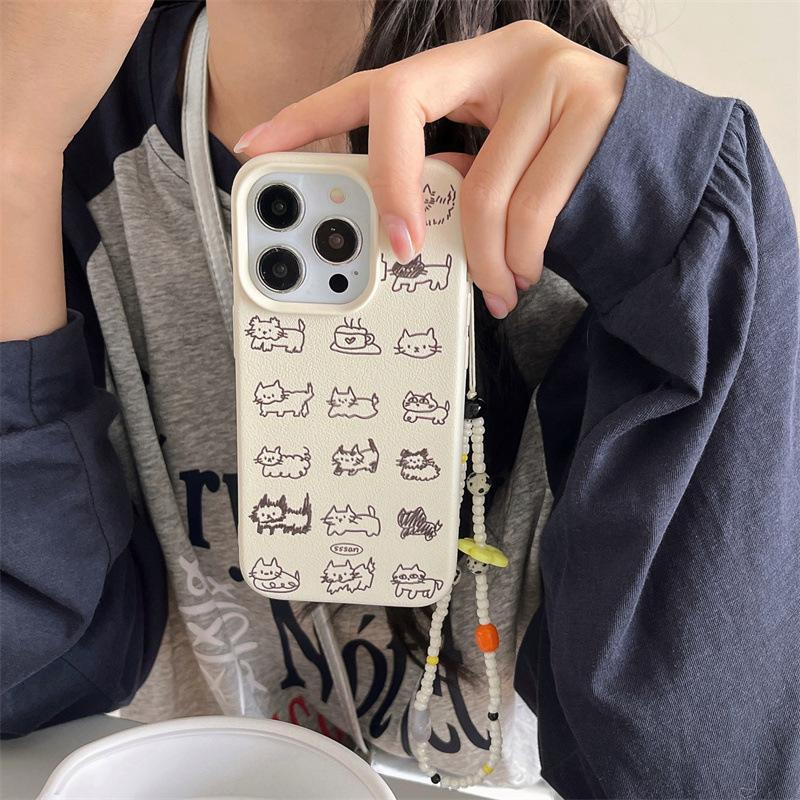 Einfache Nische Niedliche Katze für IPhone15ProMax für Apple 14/13/12 Handyhülle High-End-Sinn für Frauen