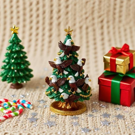 Christmas Ornament Colorful Christmas Tree Resin Display Mold with Bird Decor Living Room Bedroom Home Party Decor